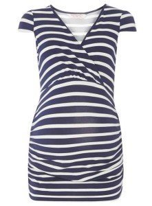 Maternity Navy/White Stripe Cap Sleeve Top Price: £16.00