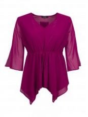 Wine coloured tie waist top