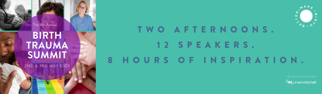 Banner ad for the Birth Trauma Summit